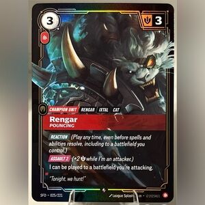 League Of Legends TCG: Spiritforged (SFD) - RENGAR POUNCING 025/221 NM